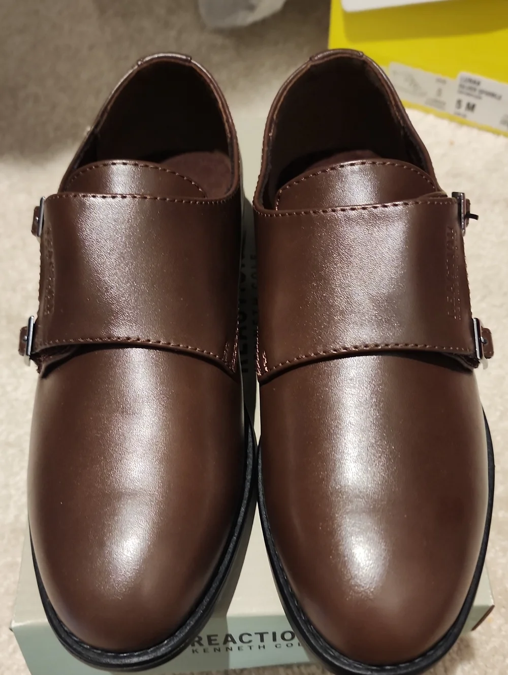 Reaction Kenneth Cole Brown Double Monk Strap Dress Shoes For Big Boy